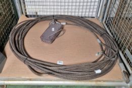 3T Tirfor winch & 18mm thick steel cable - approx 25M length