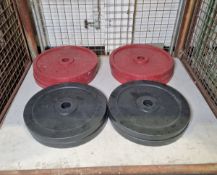 Lifting bar weights - 6x 2.5 kg, 4x 5 kg plates
