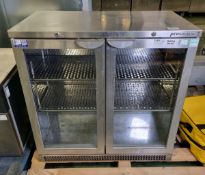 Precision BBS 900 stainless steel 2-door drinks chiller - 240V 1.3A - W 900 x D 540 x H 880 mm