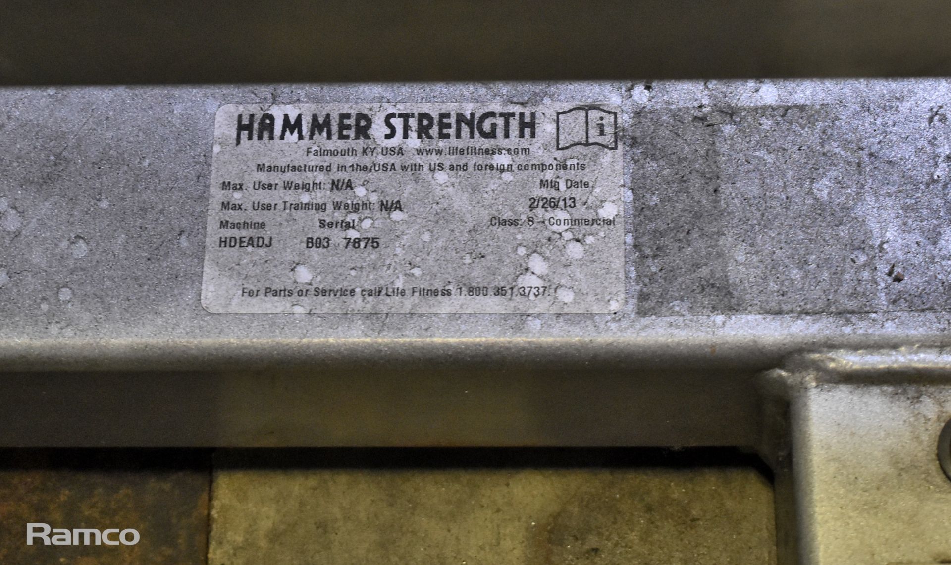 Hammer Strength HDEADJ weight bench - 6 height positions - 181 kg max load (incl. user) - Image 5 of 5