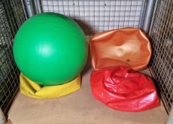 5x Swiss rubber exercise balls - 3x 55 cm, 1x 65 cm, 1x 75 cm