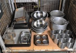 Catering equipment - cooking pots, baking trays, bowls, colanders
