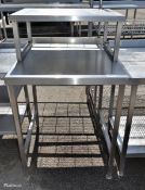 Stainless steel workbench with fixed gantry - W 720 x D 800 x H 1200mm