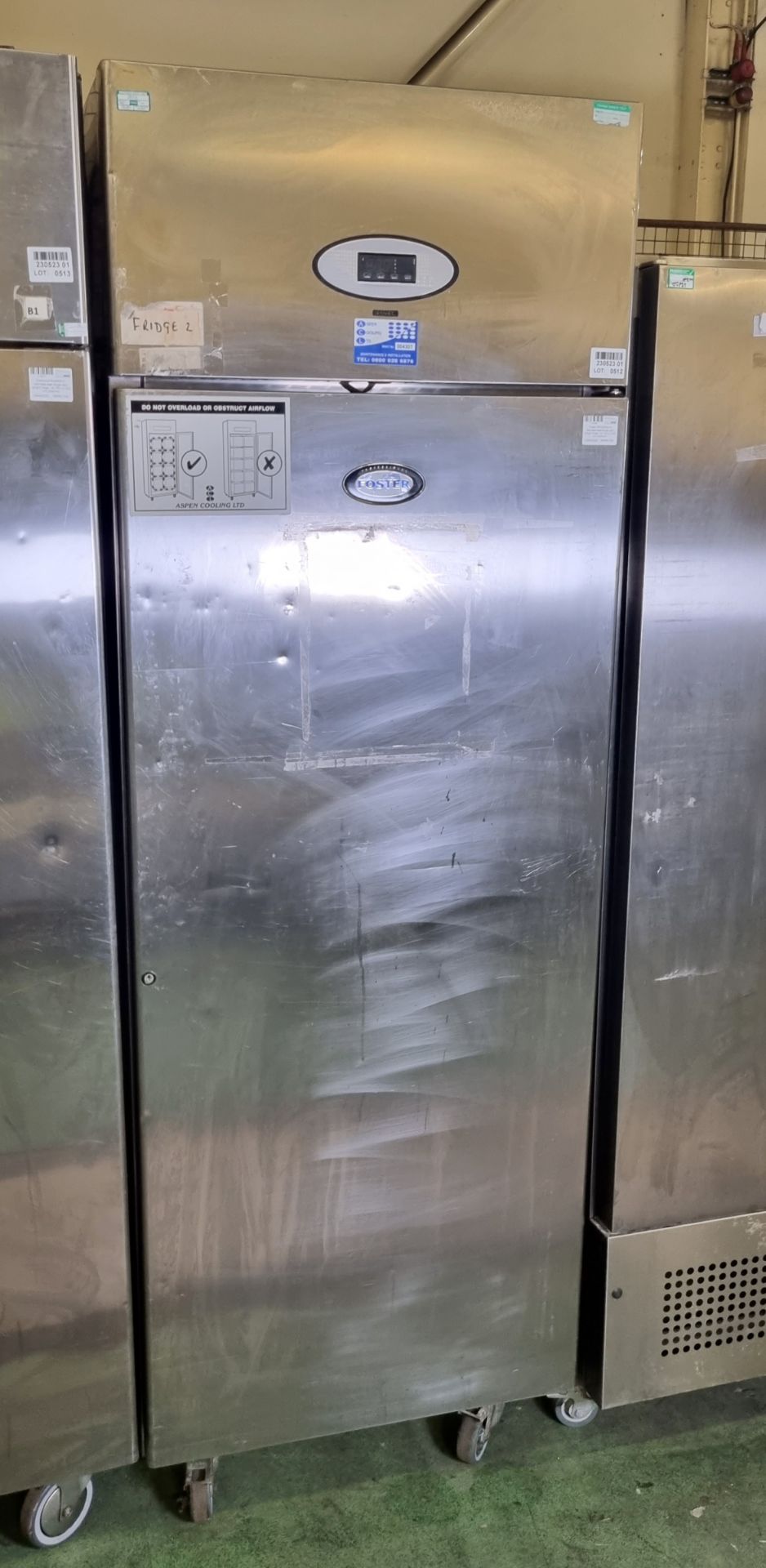 Foster PROG600H-A stainless steel single door upright fridge - W 700 x D 820 x H 2080mm - Image 2 of 4