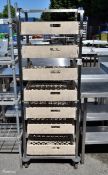 Stainless steel framed Trolley with 7- plastic basket trays - W 560 x D 520 x H 1610 mm