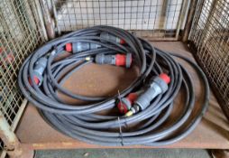 3x Habia Cable assemblies - 700053859 - 2014-W48 - 141110002 with Mennekes 63A-6h connectors