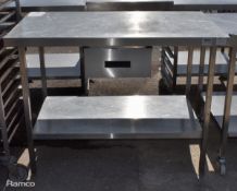 Stainless steel countertop with undermount draw - L120 x W70 x W90cm
