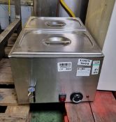 Bain marie 8700 / 8710 - stainless steel 2 dish bain marie - W 340 x D 570 x H 250 mm