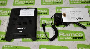 Sennheiser MKE 400 camera microphone (missing foam), Sony SBAC-US20 memory card reader