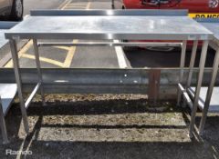 Stainless steel wall table - W 1500 x D 650 x H 940 mm