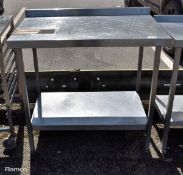 Stainless steel wall table with undershelf and can opener mount bracket - W 1000 x D 650 x H 890 mm