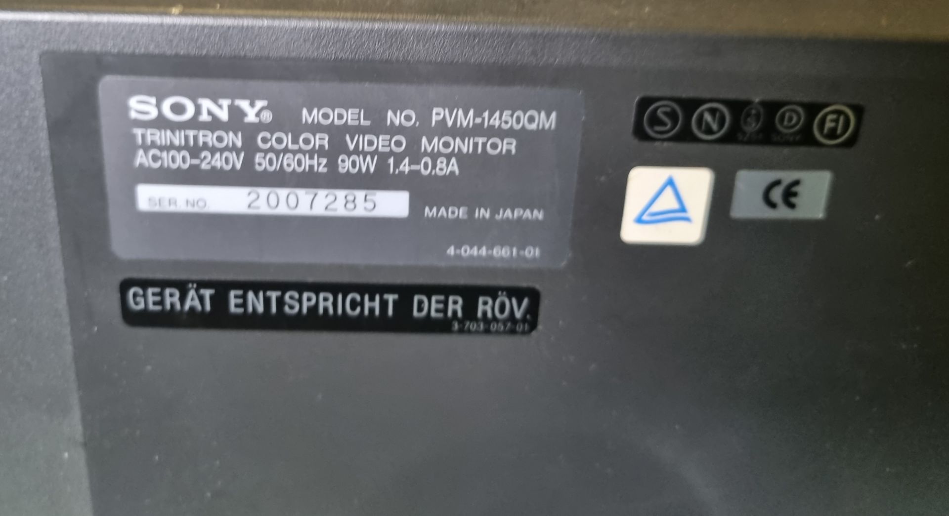 Sony PVM-1450QM Trinitron monitor - Image 4 of 5