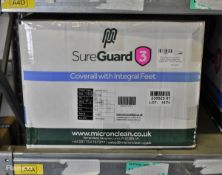 MicroClean SureGuard 3 - size Medium coverall with integral feet - 25 units per box