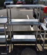 Stainless steel table with undershelf and can opener mount bracket - W 950 x D 550 x H 1300 mm
