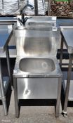 Stainless steel double basin unit - L58 x W70 x W104cm