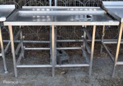 Stainless steel passthrough run off table - 140 x 85 x 90cm