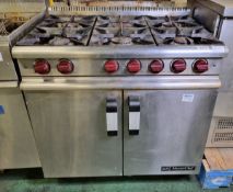 MasterChef MC90MC4R - stainless steel 900mm 6 range open top gas cooker - W 900 x D 760 x H 940 mm