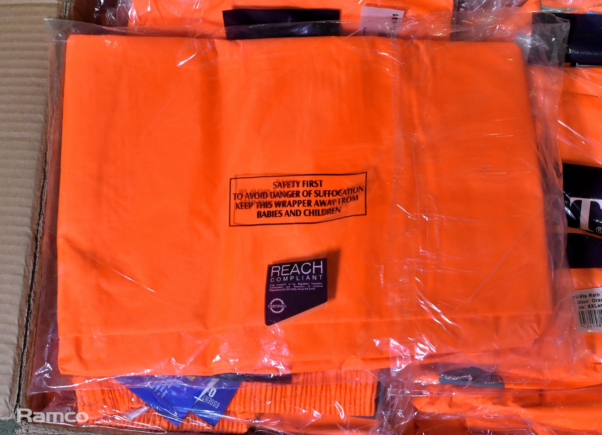 15x pairs of Portwest Hi-Vis orange rain trousers - XXLarge - Image 3 of 4