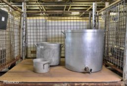 3x Aluminium cooking pots - various sizes