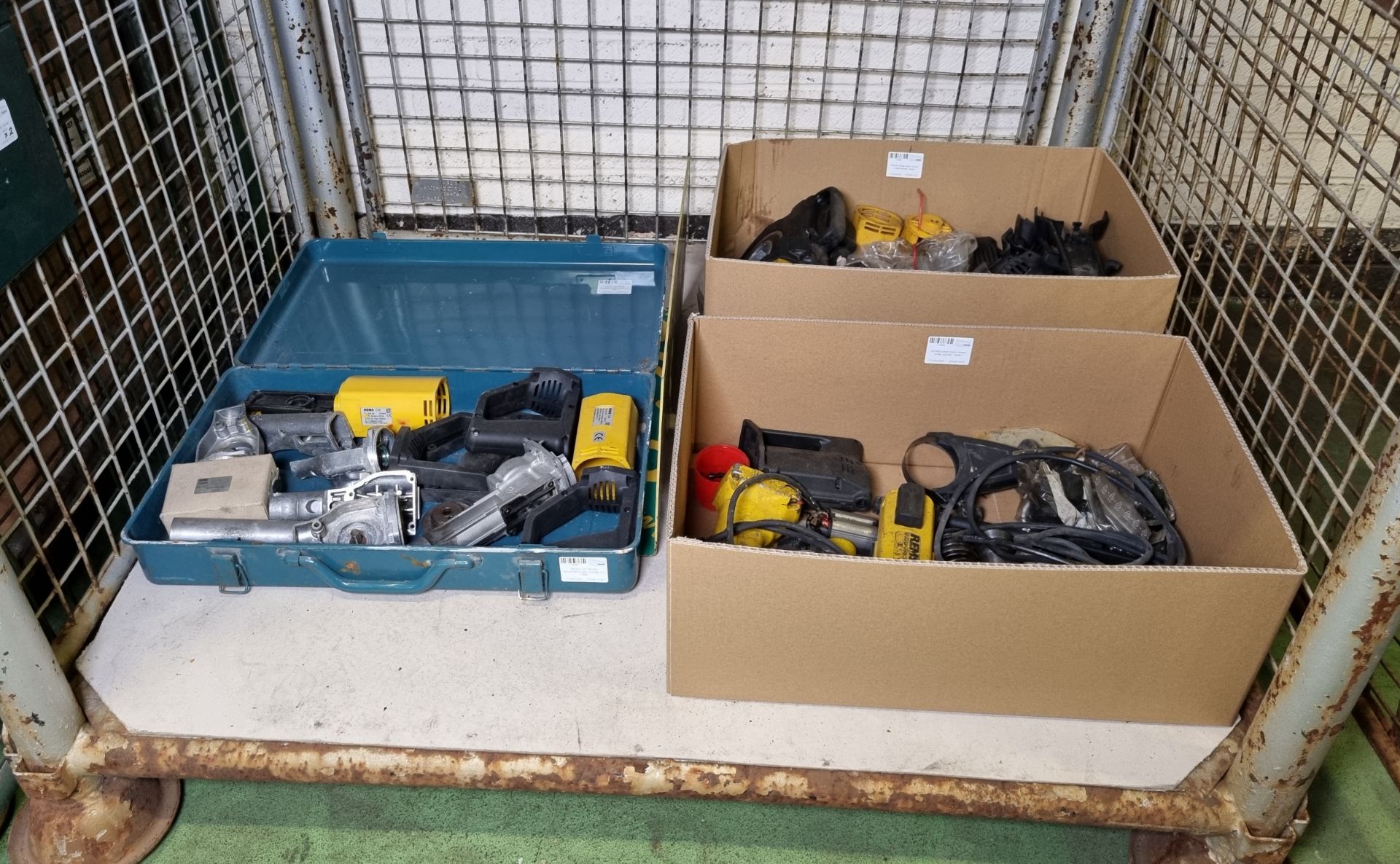 REMS CAT RW58 reciprocating saw spares with case, 2x REMS power tools - power press spares / repair