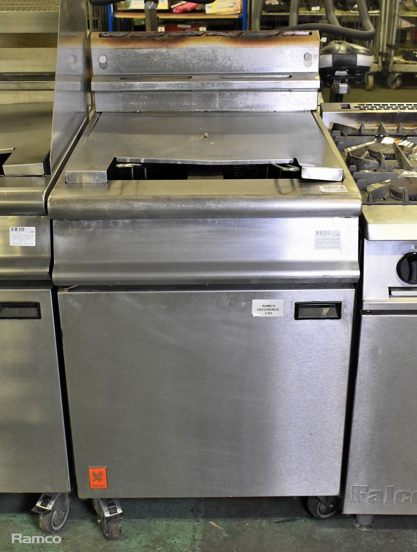 Falcon G3865 stainless steel twin pan twin basket gas fryer - W 600 x D 890 x H 1080 mm