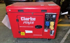 Clarke Power DG6000DVES diesel generator - output : 4.5kW, rated supply 230 / 115V - 5 KVA - 50 hz