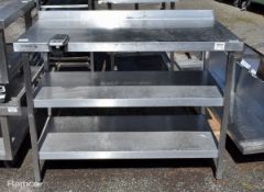 Stainless steel workbench with tin opener slot (no tin opener) - W 1200 x D 650 x H 900mm