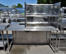 Stainless steel workbench with 2 tier gantry - W 1700 x D 700 x H 1700mm