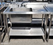 Stainless steel sink unit - W 1100 x D 650 x H 1000mm