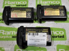 3x Canon LP-E4N camera batteries