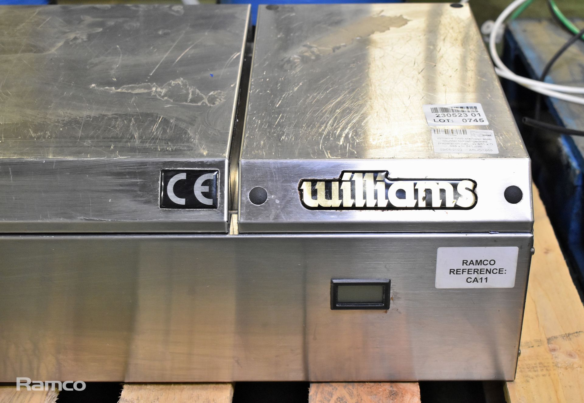 Williams TW9 stainless steel counter top refrigerated preparation well - W 980 x D 385 x H 241 mm - Image 3 of 6
