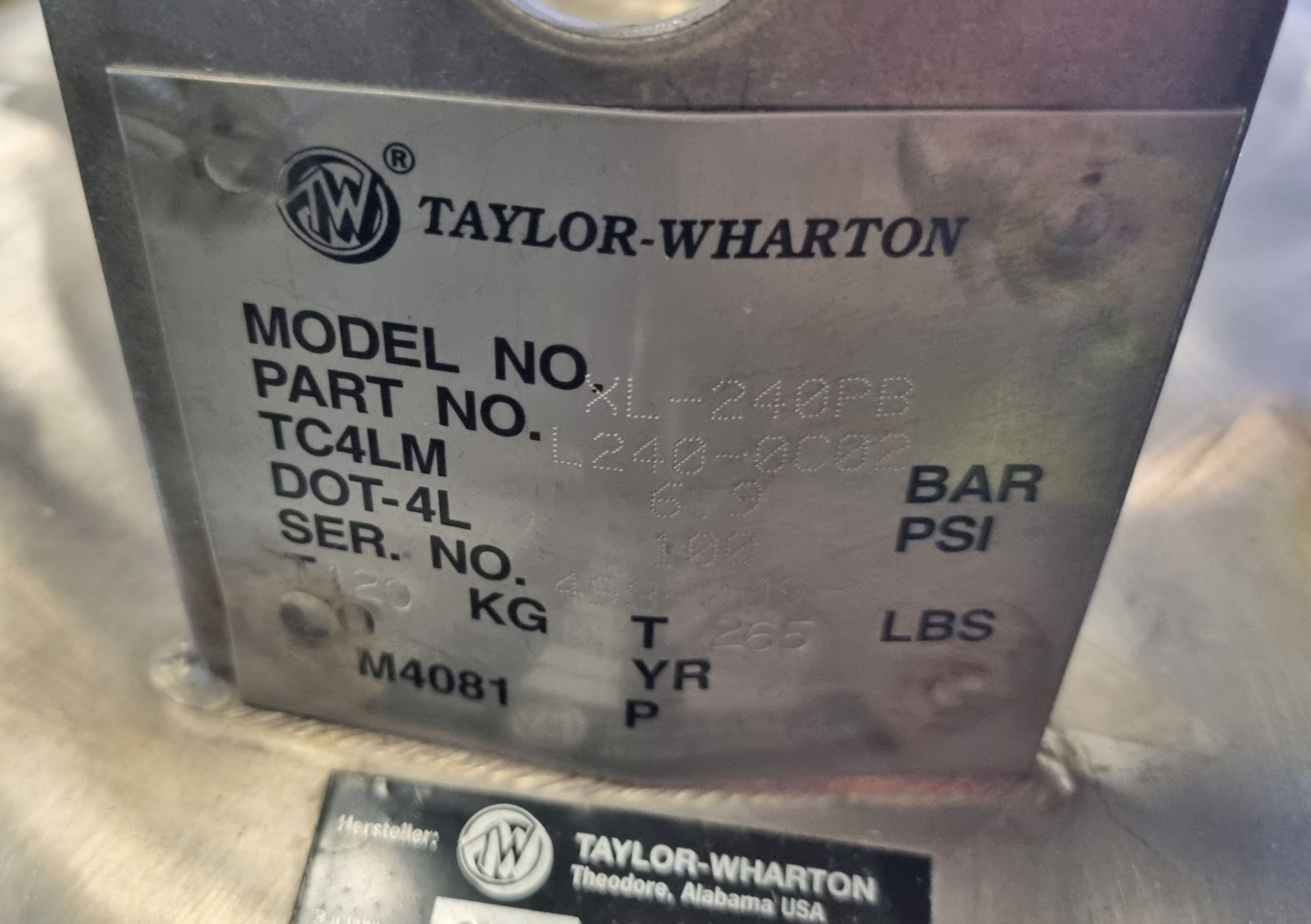 Taylor Wharton XL240PB LN2 laboratory cylinder - 240 ltr - 0.8 bar - Image 6 of 6