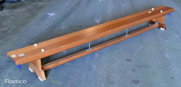 Gymnasium wooden gym bench L 2660 x W 250 x H 305mm