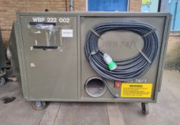 Mobile extraction unit with 4x 12 inch air hose ducting assemblies and elbow joint - L 2460 x W 1300