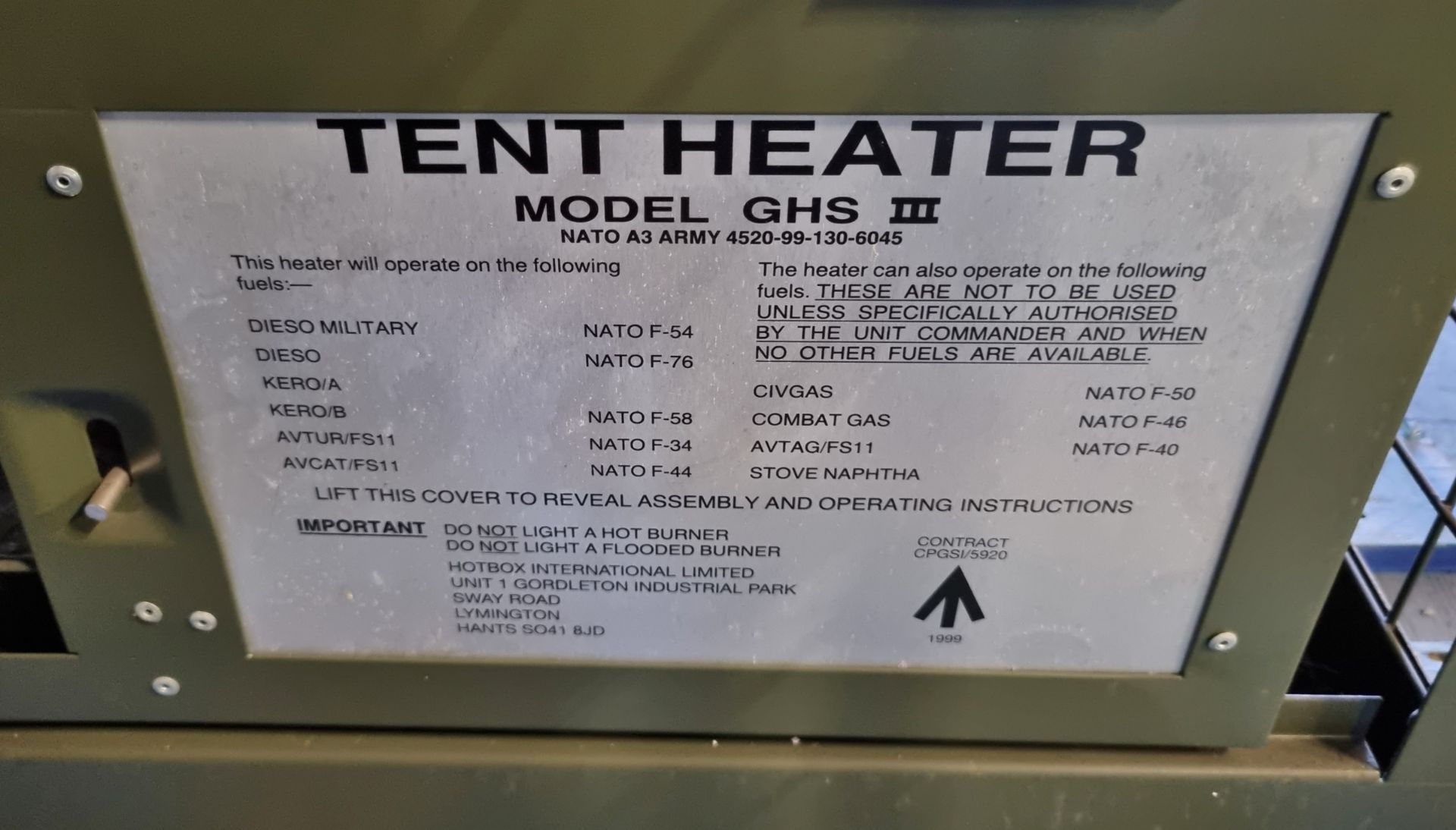 Tent Heater Model GHS 3 - see pictures for accessories - Image 3 of 7