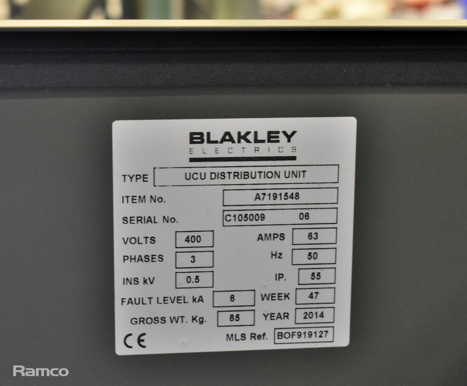 Blakley UCU distribution unit - 400V - 3ph - 63 amps - 50hz - year of manufacture 2014 - Image 4 of 4