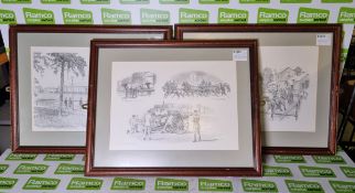 Framed image of 'The Jumping Lane, Sandhurst c1930' - W 60 x D 2 x H 48cm