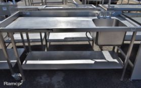 Stainless steel sink unit - W 1700 x D 650 x H950mm