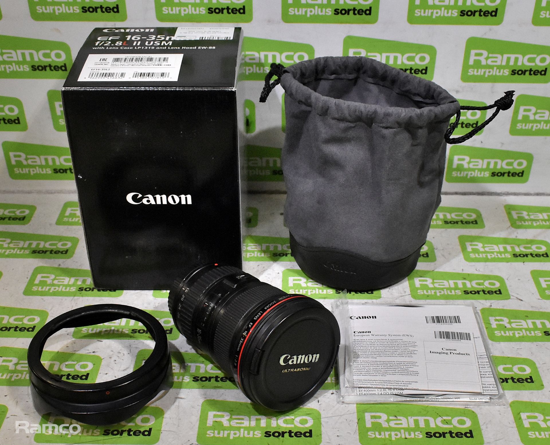 Canon EF 16-35mm F2.8L ii USM lens with box