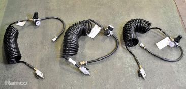 2x 1/4 inch air hose assembly with gauges, 1/4 inch air hose assembly - gauge missing screen