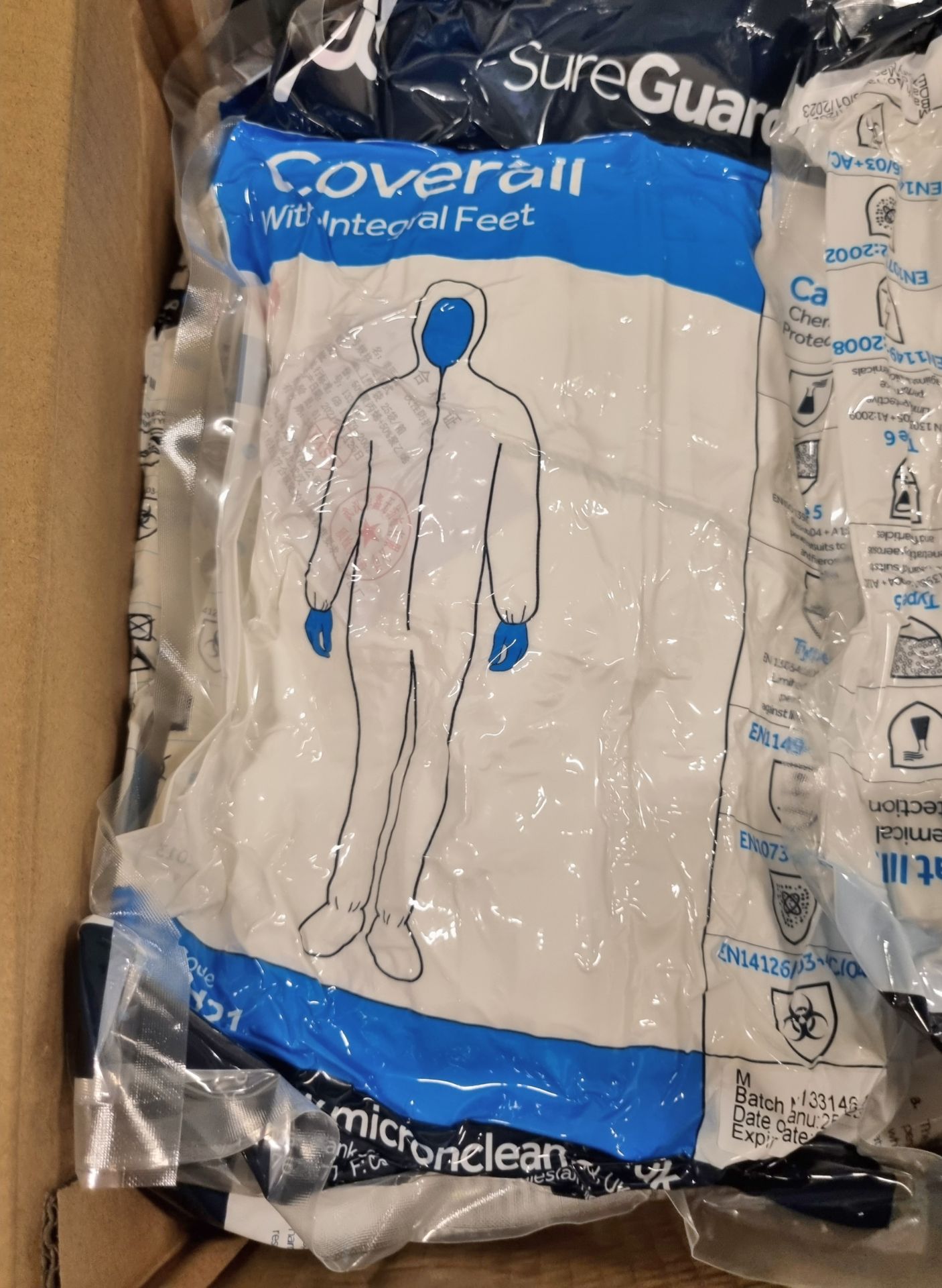 MicroClean SureGuard 3 - size Medium coverall with integral feet - 25 units per box - Bild 2 aus 4