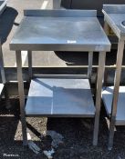 Stainless steel wall table with under shelf - W 610 x D 680 x H 840 mm