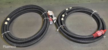 2x 1 inch rubber hose assemblies with Spannloc couplings - approx length 3m