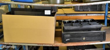 Aures yuno base 151 black till system with Epson M225A thermal printer, Verifone VX 820 card reader
