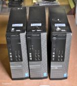 3x Dell D07S Optiplex 7020 small form factor desktop PCs - NO HARD DRIVE