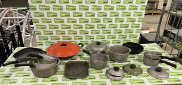 Pots and pans - mixed shapes and sizes