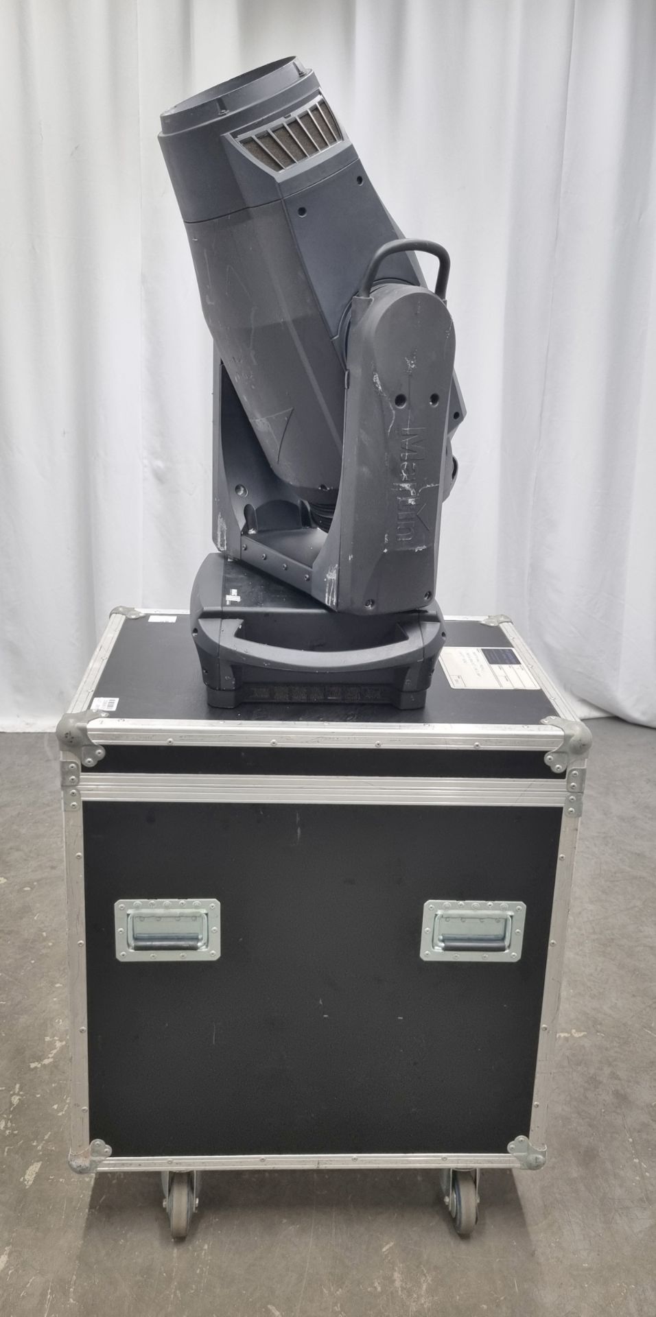 Martin Mac III Profile 1800W high output moving light with flight case on wheels - L 800 x W 600
