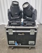 2x Martin Mac 700 wash lights with flight case - L 1200 x W 590 x H 740mm