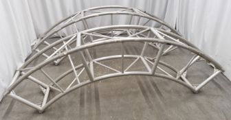 2x Curved stage lighting truss sections - 2900 x 520mm
