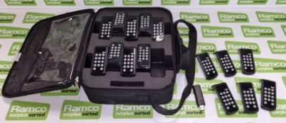 IML Click audience voting system - 1x receiver dongle and 65 audience transmitters - in carry case